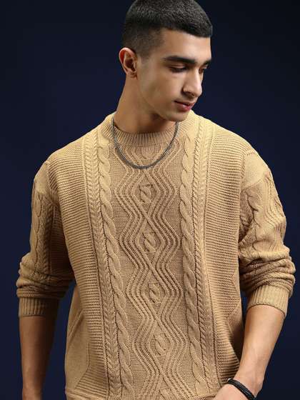 HIGHLANDER Men Cable
                        Knit Pullover
