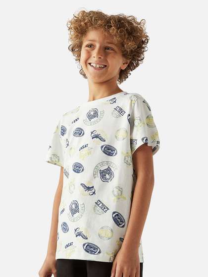 Juniors by Babyshop Kids Printed Round Neck Cotton Tshirts