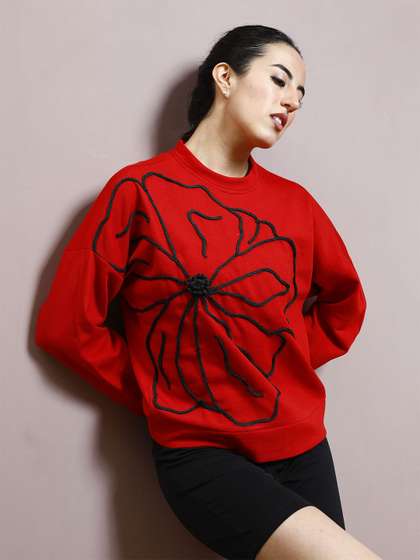 Athena Women
                        Embroidered Pullover Sweatshirt