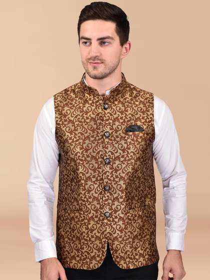 BOWLIFESTYLE Woven Designed Nehru Jacket