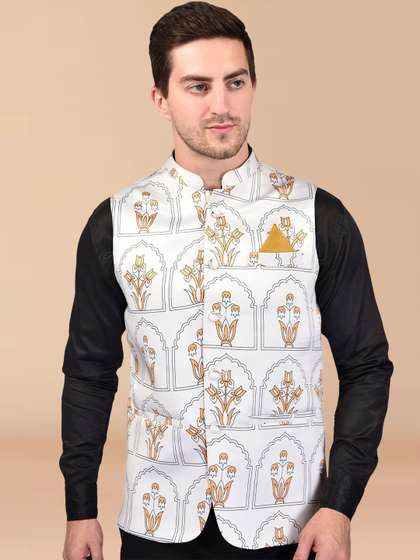 BOWLIFESTYLE Printed Nehru Jacket