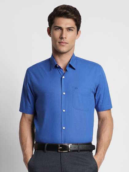 Peter England Men
                        Blue Regular Fit Formal Shirt