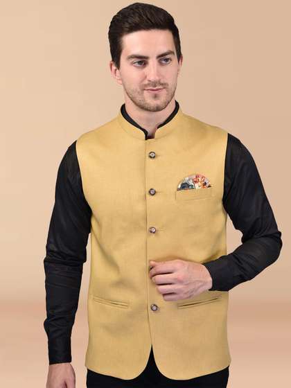 BOWLIFESTYLE Woven Nehru Jacket