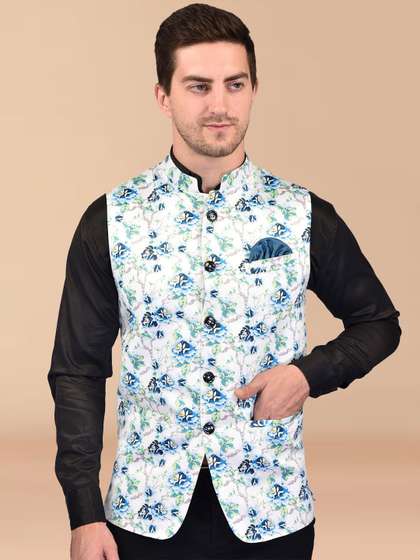 BOWLIFESTYLE Printed Nehru Jacket