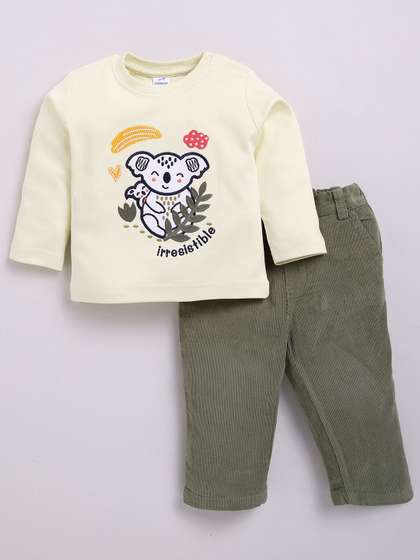Dollar Kid Super Soft
                      Printed Long Sleeves T Shirt With Corduroy Pant
                      Set