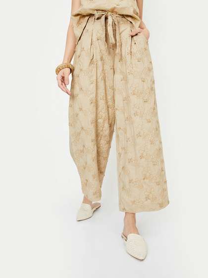 max Women Embroidered Palazzos