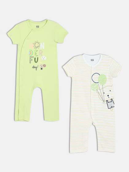 MINI KLUB Infant Boys
                    Pack Of 2 Printed Pure Cotton Rompers