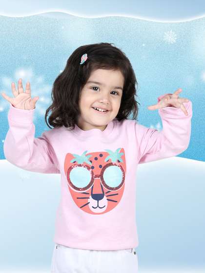 BownBee Girls Full
                    Sleeve Printed Sweatshirt