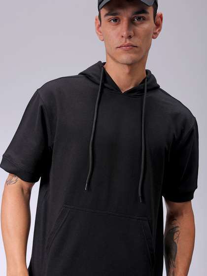 The Indian Garage Co
                        Men Hooded Short Sleeves Hooded Casual
                        Sweatshirt