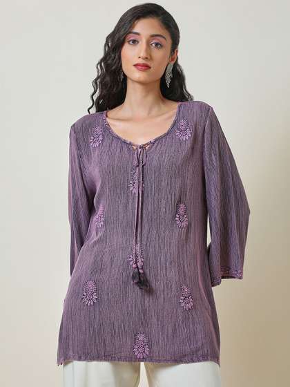 Soch Women Embroidered Round Neck Tunic