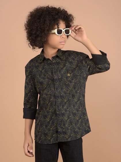 Crimsoune Club Boys
                    Classic Spread Collar Floral Printed Cotton Slim Fit
                    Casual Shirt