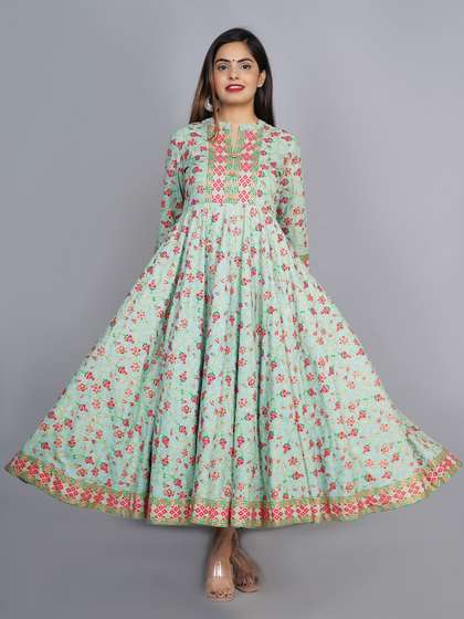 Sa Rasa Floral Printed Anarkali Kurta