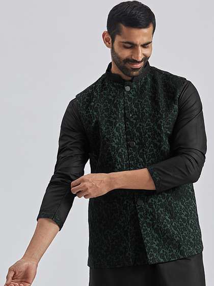 VASTRAMAY Woven Design Nehru Jackets