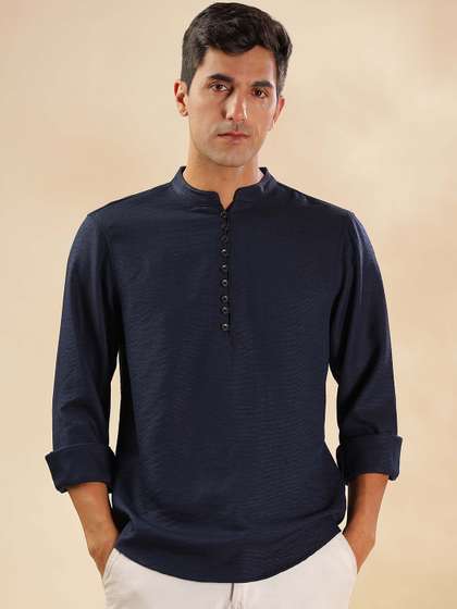 HERE&NOW Mandarin Collar Short Kurta