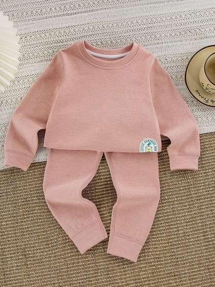 Little Surprise Box Kids
                    Stripes Round Neck Long Sleeves Winter Warmers
                    Thermal Set