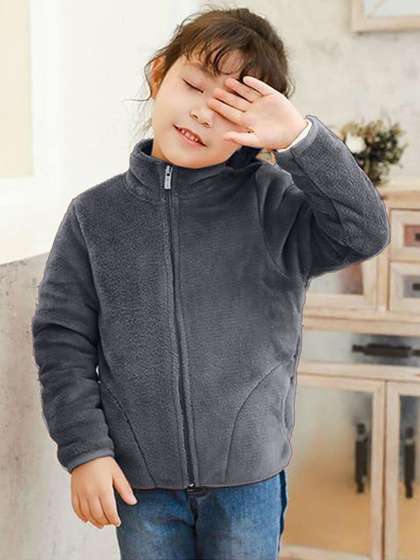 Babymoon Unisex Kids
                    Solid Fleece Winter Jacket