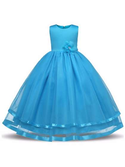 Wish little Girls Net
                    Fit and Flare Maxi Dress