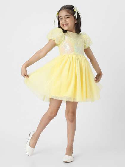 Nauti Nati Girls
                    Embellished Puff-Sleeved Party Dress