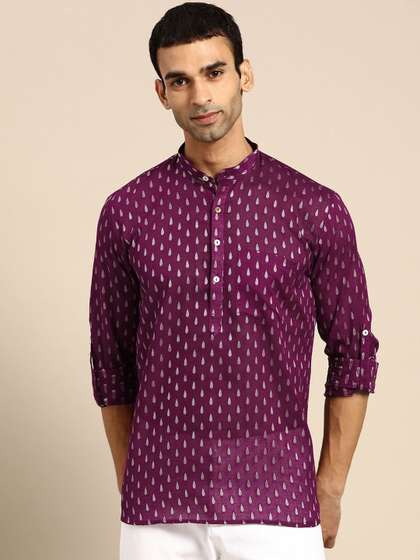 RAJUBHAI HARGOVINDAS Woven Design Cotton Kurta
