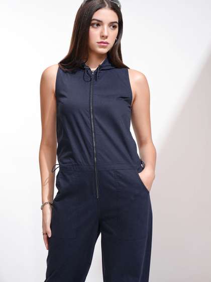 Tokyo Talkies Women
                        Cotton Basic Sleeveless Casual Jumpsuit