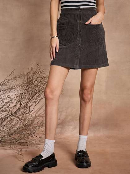 SASSAFRAS Pure Cotton A-Line Mini Skirts