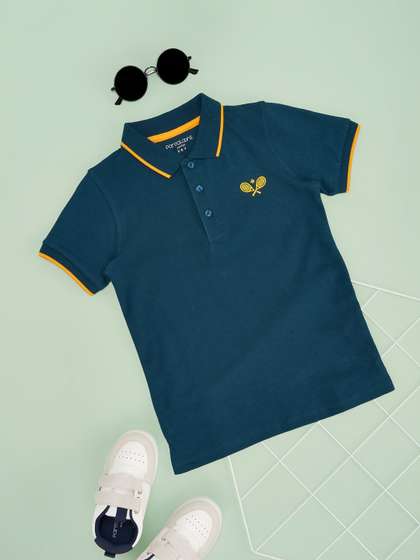 Pantaloons Junior Boys Solid Polo Collar Cotton T-shirt