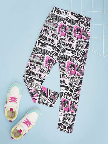 Pantaloons Girls Printed
                    Cotton Ankle-Length Leggings