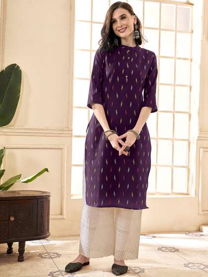 Anouk Pure Cotton Mandarin Collar Straight Kurta
