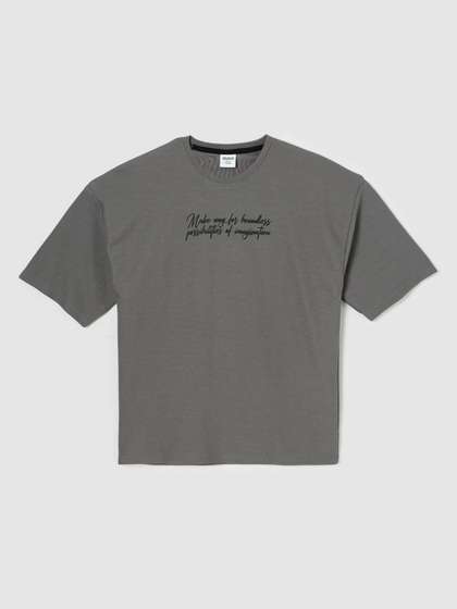 max Boys Typography Printed Round Neck Cotton T-shirt