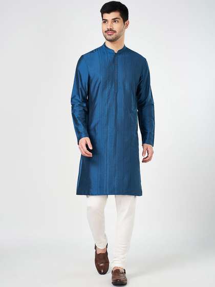 indus route by Pantaloons Mandarin Collar Straight Kurta