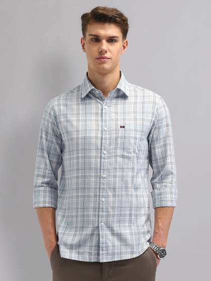 AD By Arvind Men
                        Spread Collar Tartan Checked Cotton Slim Fit
                        Casual Shirt