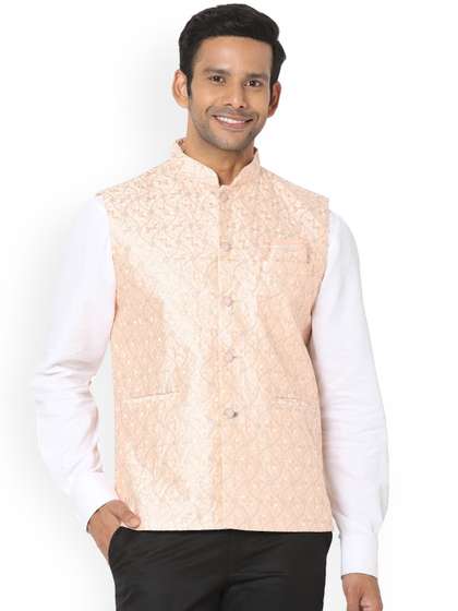 SALWAR STUDIO Men Embroidered Nehru Jackets