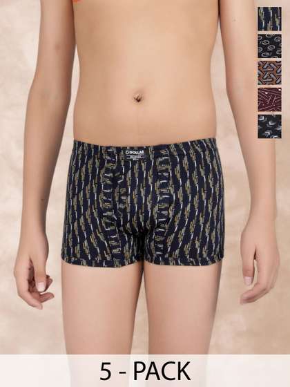 Dollar Bigboss Kid's
                      Printed Pack of 5 Plush-Backed Waistband Trunk