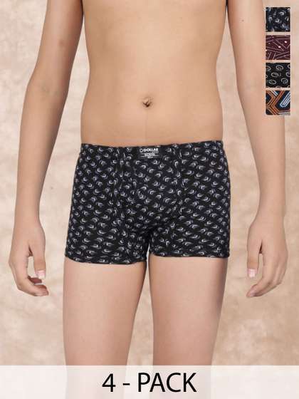 Dollar Bigboss Kid's
                    Printed Pack of 4 Plush-Backed Waistband Trunk
