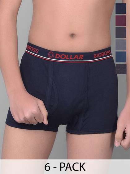 Dollar Bigboss Kid's
                    Solid Pack of 5 Combed Cotton Trunk