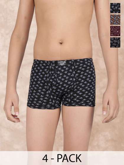 Dollar Bigboss Kid's
                    Printed Pack of 4 Plush-Backed Waistband Trunk