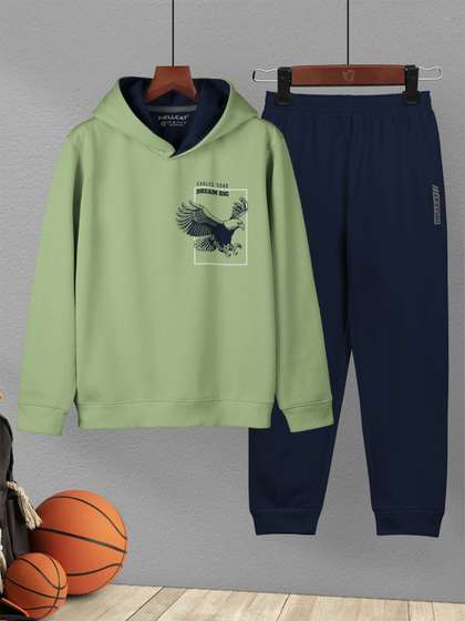 HELLCAT Boys Printed
                    Hooded T-shirt With Jogger