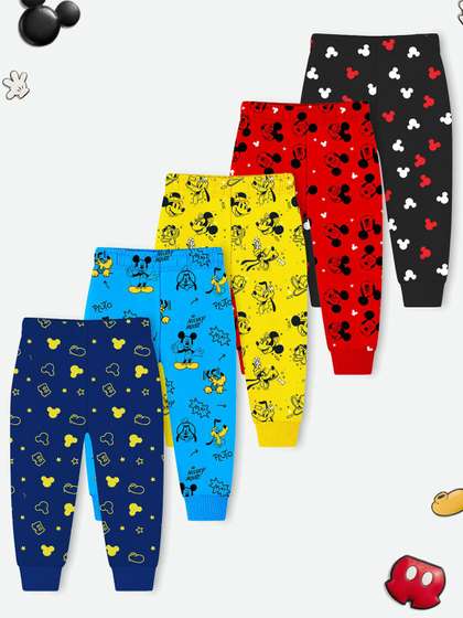 YK Disney Boys Pack Of 5
                    Cotton Cartoon Characters Printed Joggers