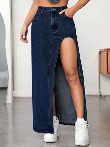 AAHWAN Women Straight Maxi Skirts