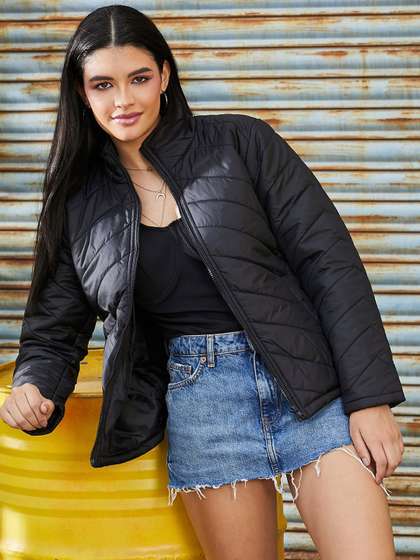 Campus Sutra Women
                      Mock Collar Solid Casual Puffer Jacket