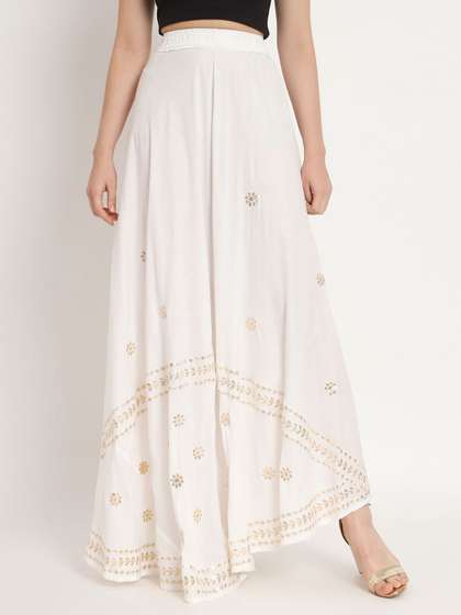 BCZ Style Embroidered Flared Skirts