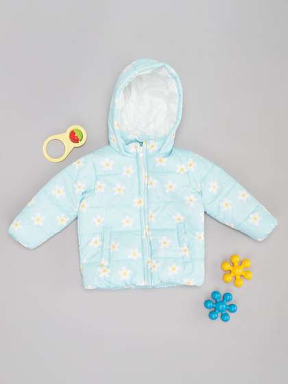 Pantaloons Baby Girls
                      Hooded Floral Printed Casual Padded Jacket
