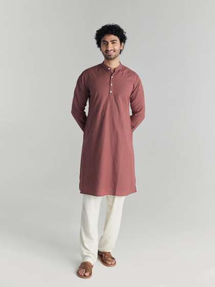 SAADAA Mandarin Collar Cotton Kurta