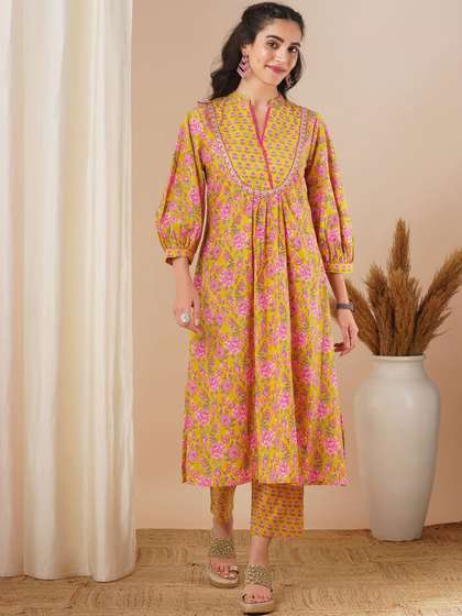 FASHOR Printed Cotton Kurta Set