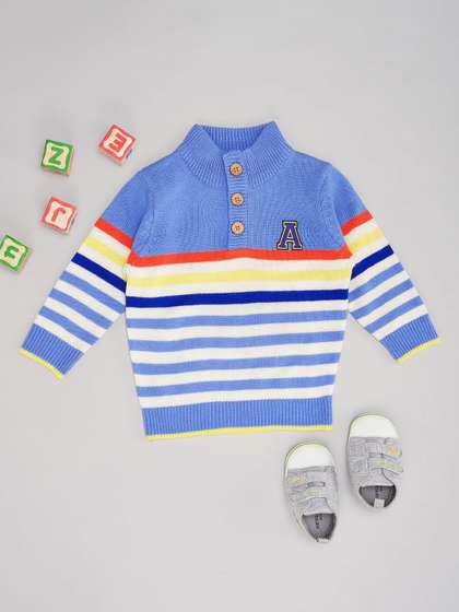 Pantaloons Baby Boys
                    Striped Casual Winter Wear Pullover