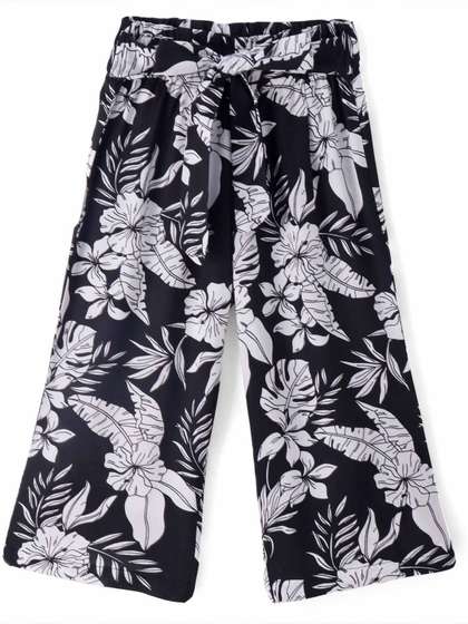 CrayonFlakes Girls Floral Printed Palazzos
