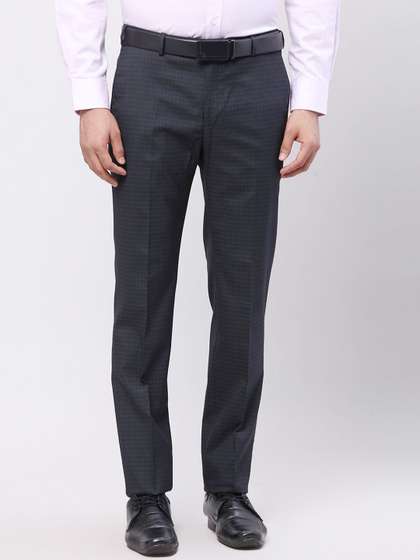 Raymond Men
                        Checkered Easy Wash Slim-Fit Mid-Rise Formal
                        Trousers