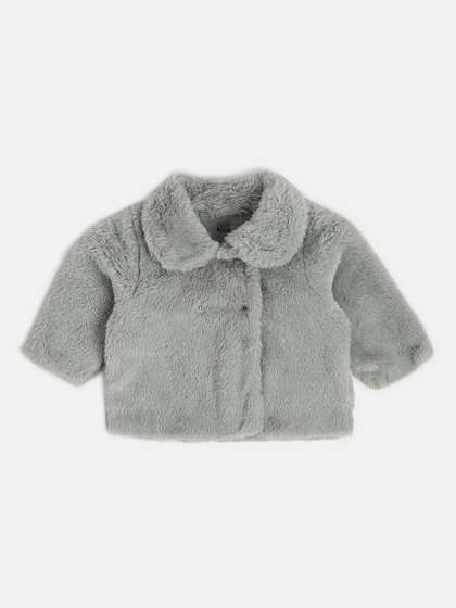 MINI KLUB Girls Spread
                    Collar Self Design Casual Tailored Jacket