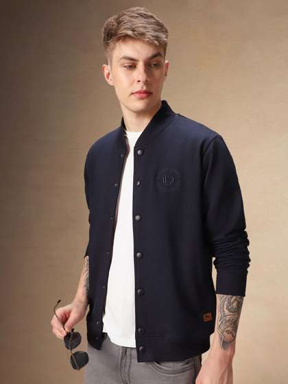 Dennis Lingo Men
                        Mandarin Collar Front-Open Sweatshirt