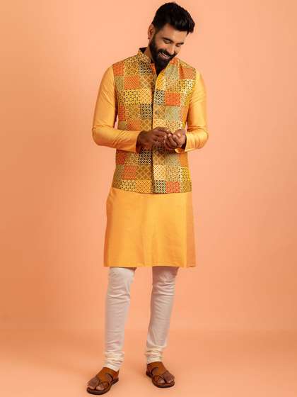 KISAH Men Printed Nehru Jacket